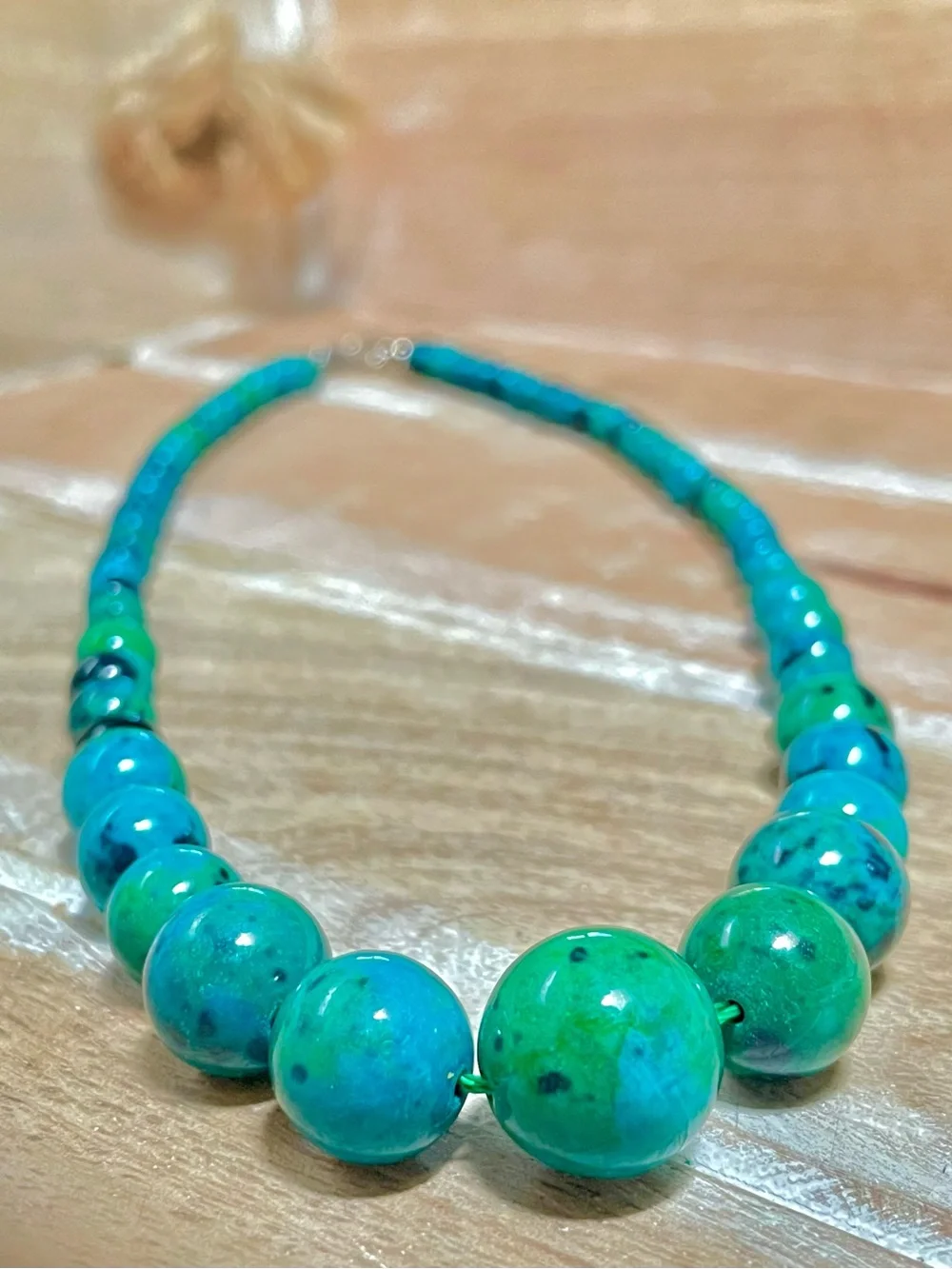 Imitation Chrysocolla Beaded Necklace for Women